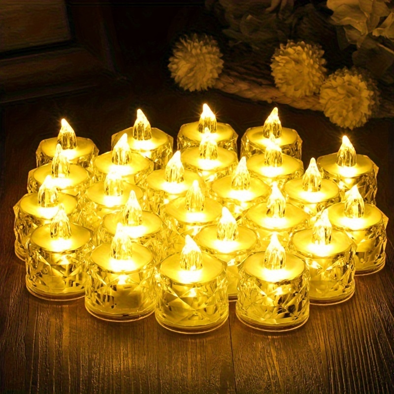 24 Conjuntos Vela Led Eletrônica Amarela Linda Decorativa Com Baterias/Festa/Casamento/Decoração