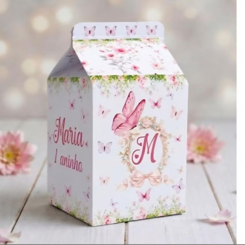 Caixa Milk Jardim Encantado | Lembrancinha Personalizada Jardim Encantado das Borboletas Envio Rápido