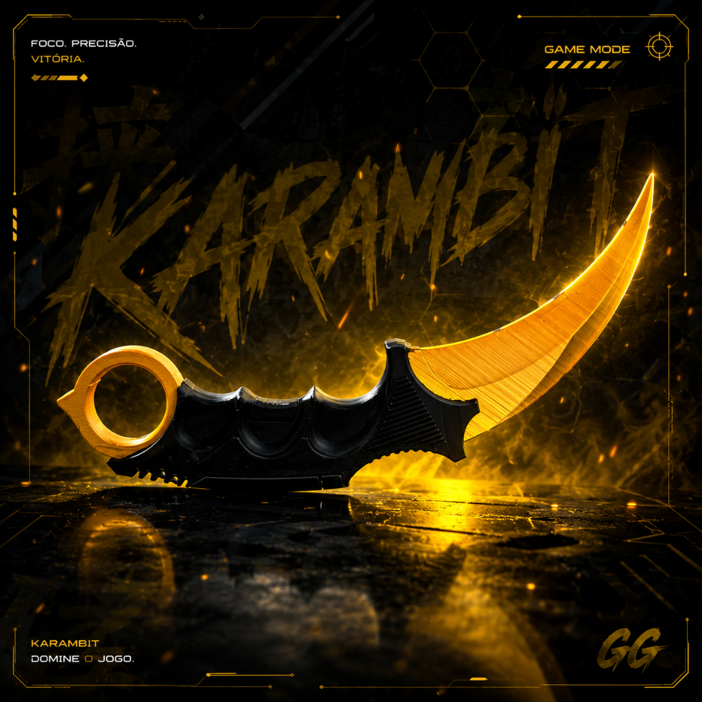 Faca Karambit CS GO 2 Tamanho Real | Réplica Colecionável Gamer |  Design Profissional