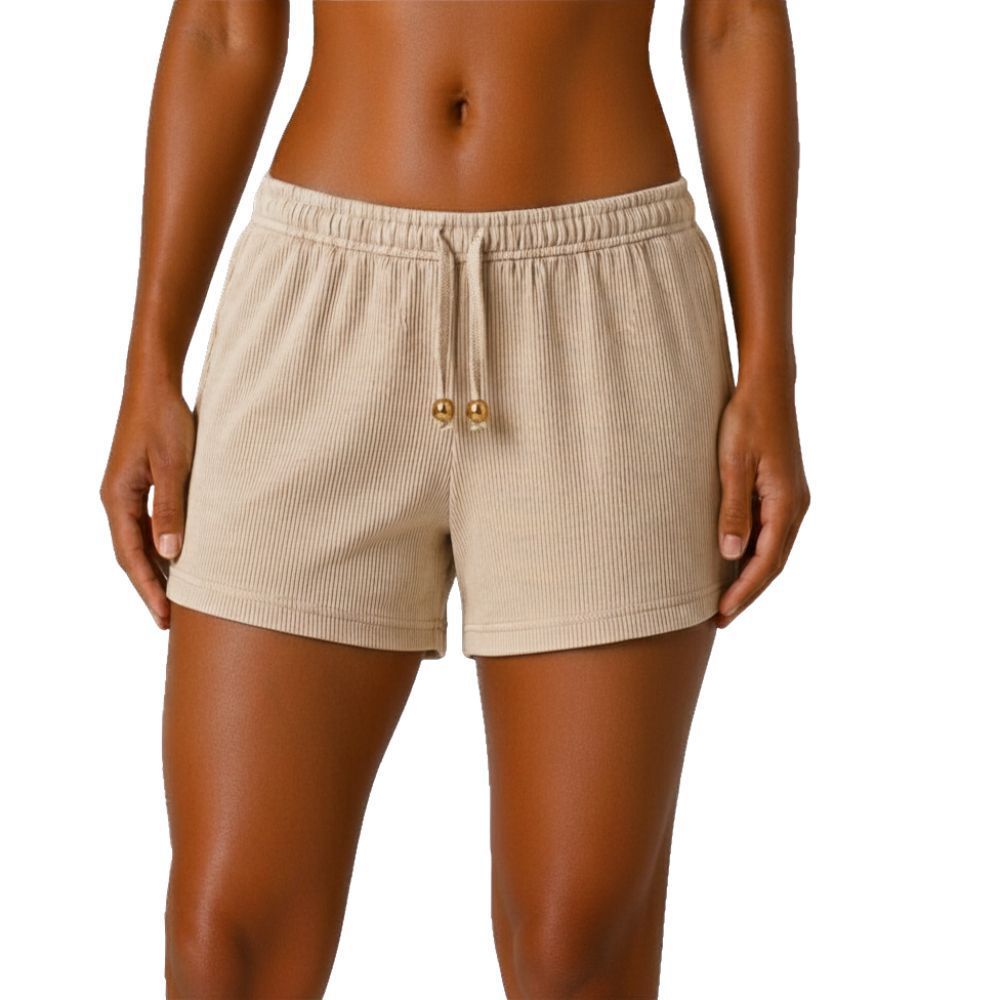 Short feminino canelado adulto com cores variadas