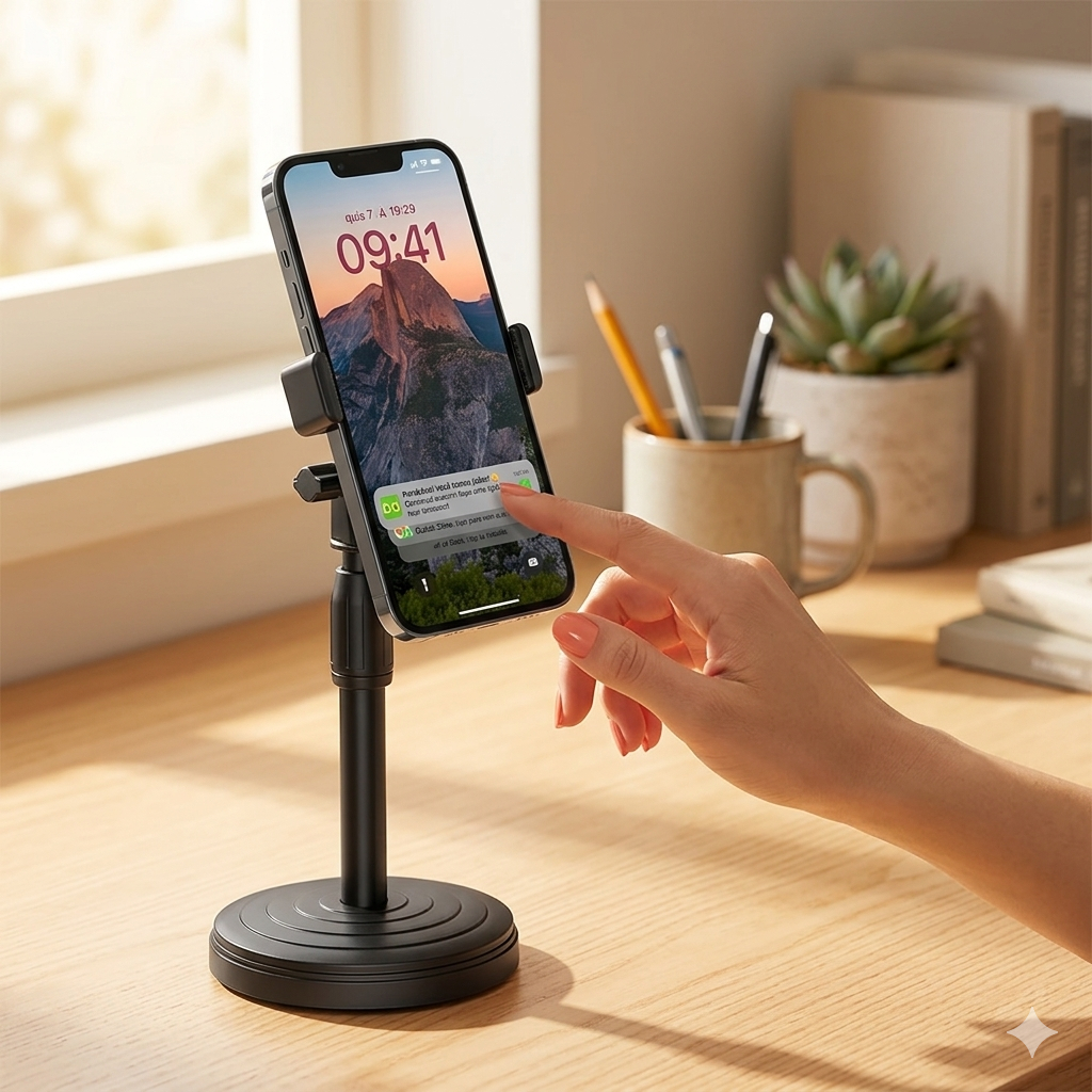Suporte Tripé Selfie Regulagem 360°Apoiador De Celular Mesa Tripé