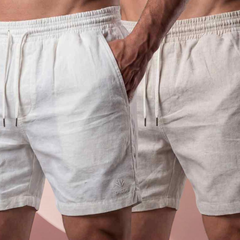Confortável Kit 2 Bermudas Masculinas de Linho com Elastano | Estilo Praiano | Vista-se Bem, Ame-se