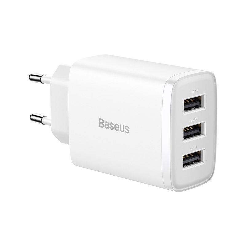 Imagem Carregador De Parede Turbo Triplo Usb Baseus Mini 17w