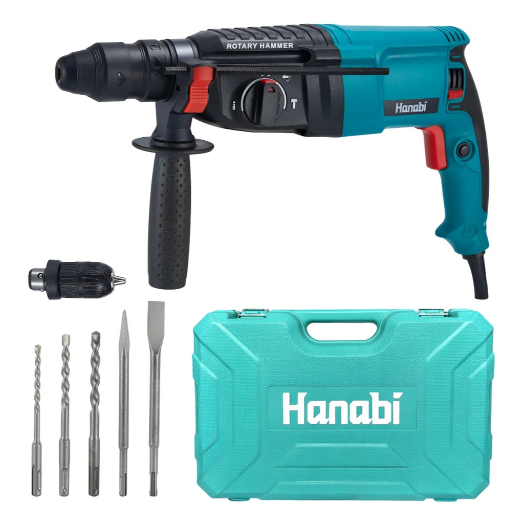 Martelete Rotativo Rompedor Perfurador 1300W SDS Profisisonal Hanabi Furadeira de Impacto 26mm