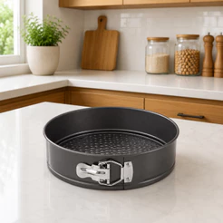 Forma Redonda com Fundo Removível Antiaderente em Aço Carbono para Bolos e Tortas