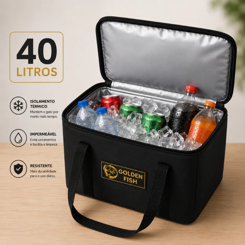 Bolsa Térmica 40L Reforçada Para Praia Churrasco Camping Pescaria e Viagem Até 50 Latas — imagem 1