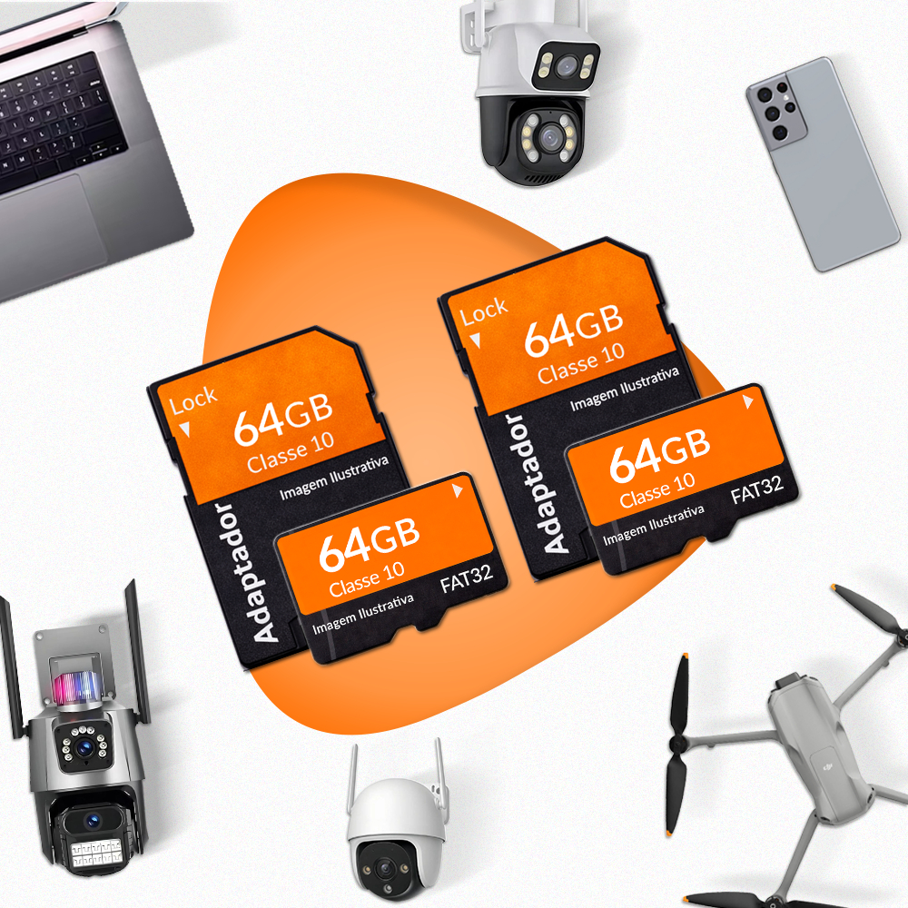 2 Cartão Memória 64gb Câmera Icsee Yoosee Segurança Original Cartão de Memória Câmera de Segurança