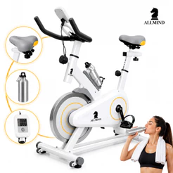 Bike Ergométrica 8kg Fitness Treino musculação Academia 100kg com Painel Digital Squeeze