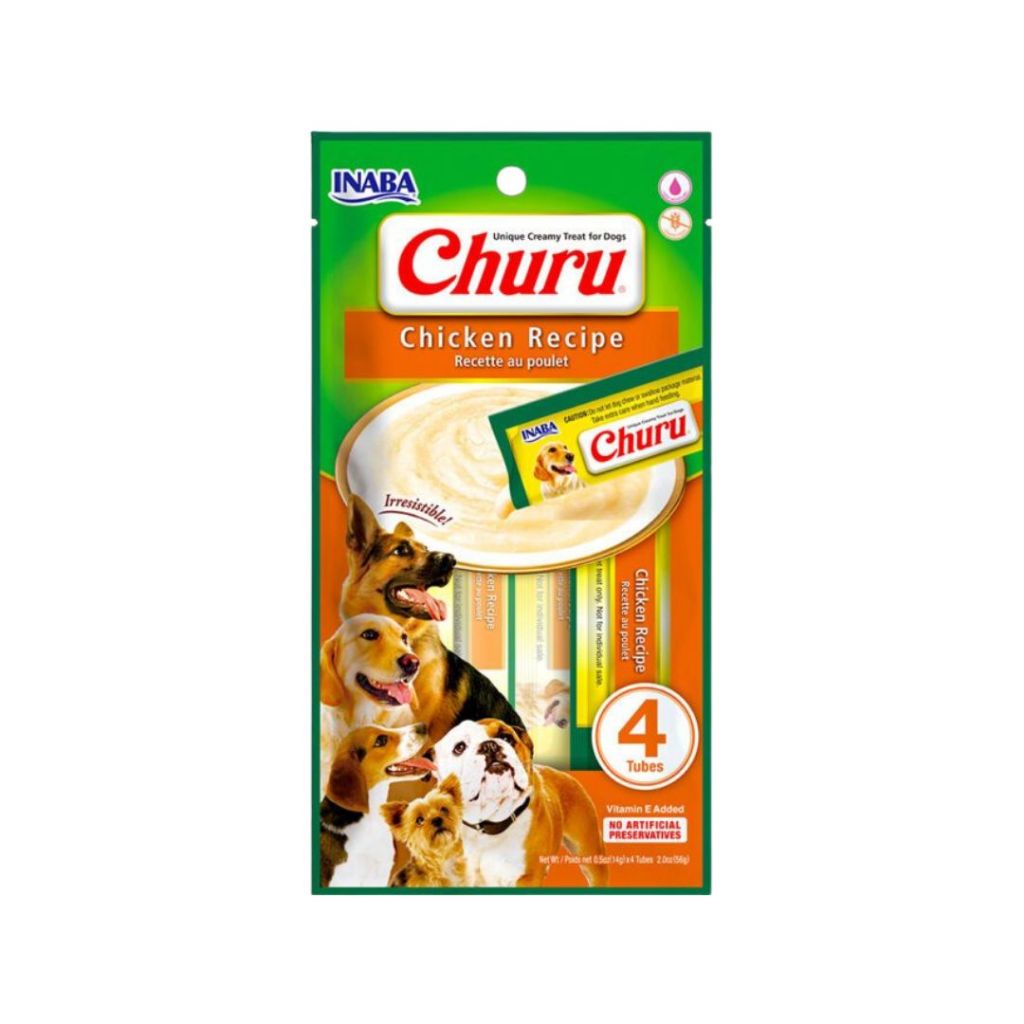 Petisco Cremoso Churu Para Cachorro Sabor Galinha 56g 4 Tubinho