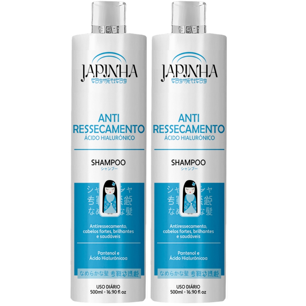 Kit 2X Shampoo Japinha Anti Ressecamento Ácido Hialurônico