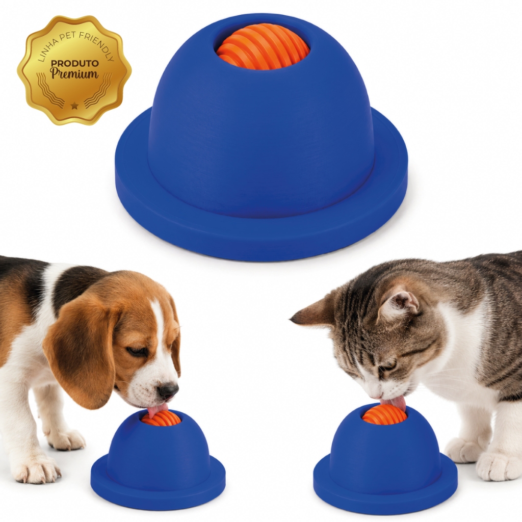 Lambedor Pet Bolinha Rotativa Tapete De Lamber Cães Gatos
