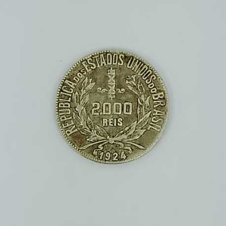 Moeda histórica brasileira de 2.000 Réis do ano de 1924 / Moeda Mocinha