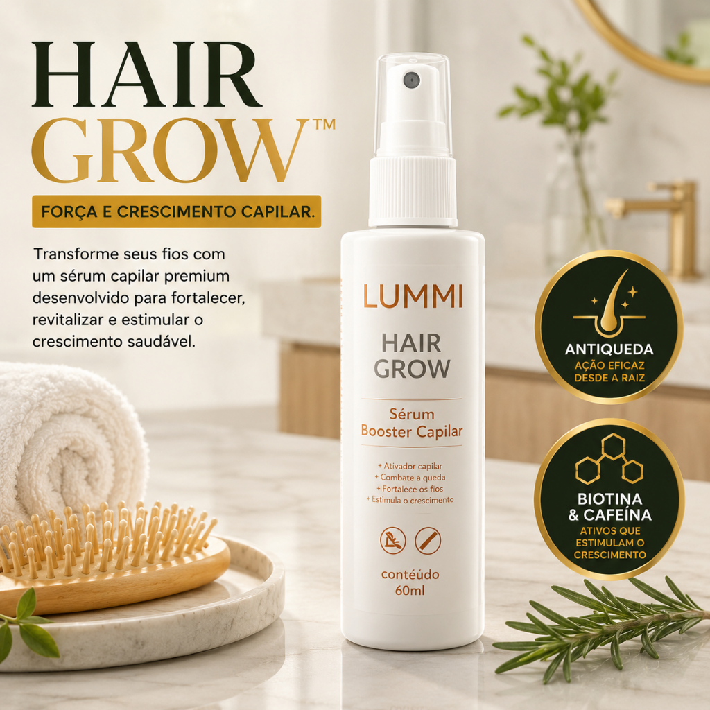 Hair Grow Sérum Booster Capilar Crescimento Fortalecimento 60ml / WSR MIX STORE