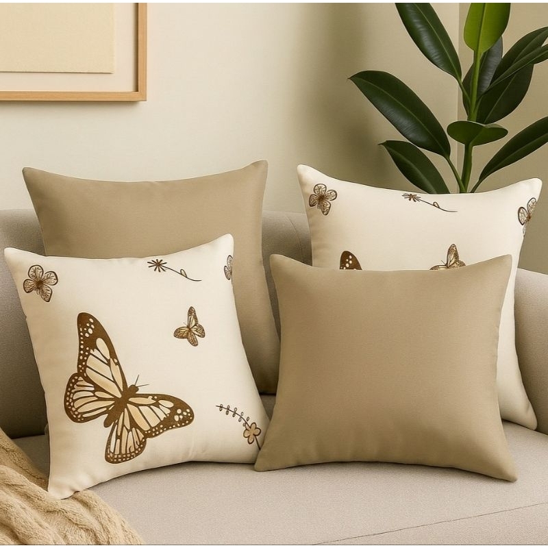 Kit 4 Capas De Almofadas Decorativas 43cm X 43cm Percal 180 Fios