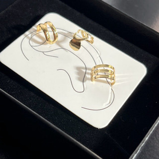 acessórios pra orelha/ piercing fake/ dourado/ 3pçs