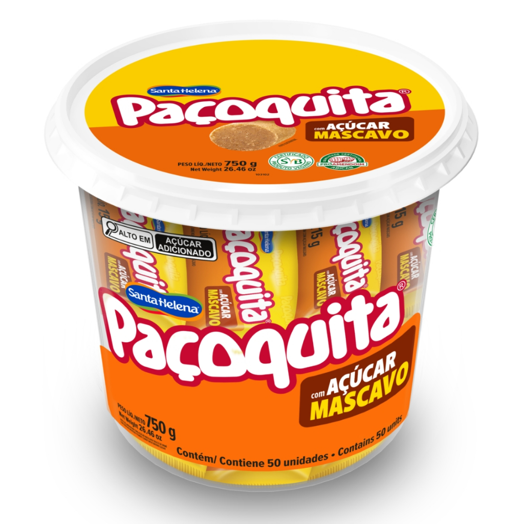 Pote Paçoquita C/Açúcar Mascavo 750g Santa Helena Festa Junina