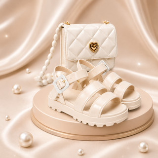 Kit Sandália + Linda Bolsa Infantil Feminina Casual Escolar Crianças Lançamento