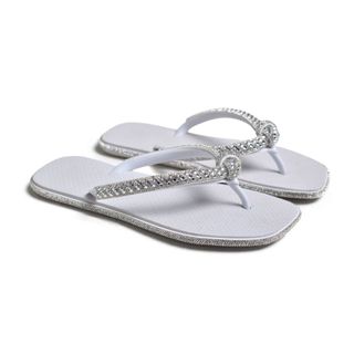 Chinelo Feminino Rasteira com Strass e Glitter Luxo | Sandália Feminina Confortável Antiderrapante| 33 ao 40