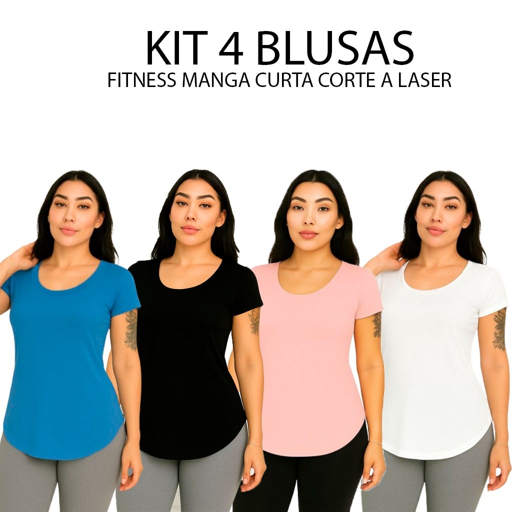 Kit 4 Blusa Feminina Tapabumbum Sobre legging Academia