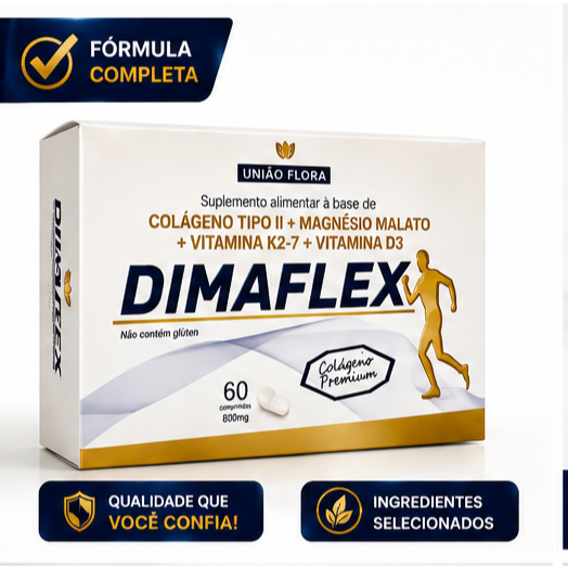 Dimaflex MDK 500 mg Colágeno tipo 2 +calcio + Magnésio Malato + Vit K + Vit D | 60 cápsulas
