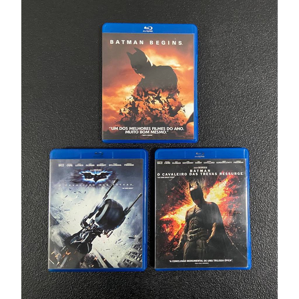 Kit com 3 Blu Ray disc Trilogia Batman Cavaleiro das Trevas - Warner Bros Filme Original