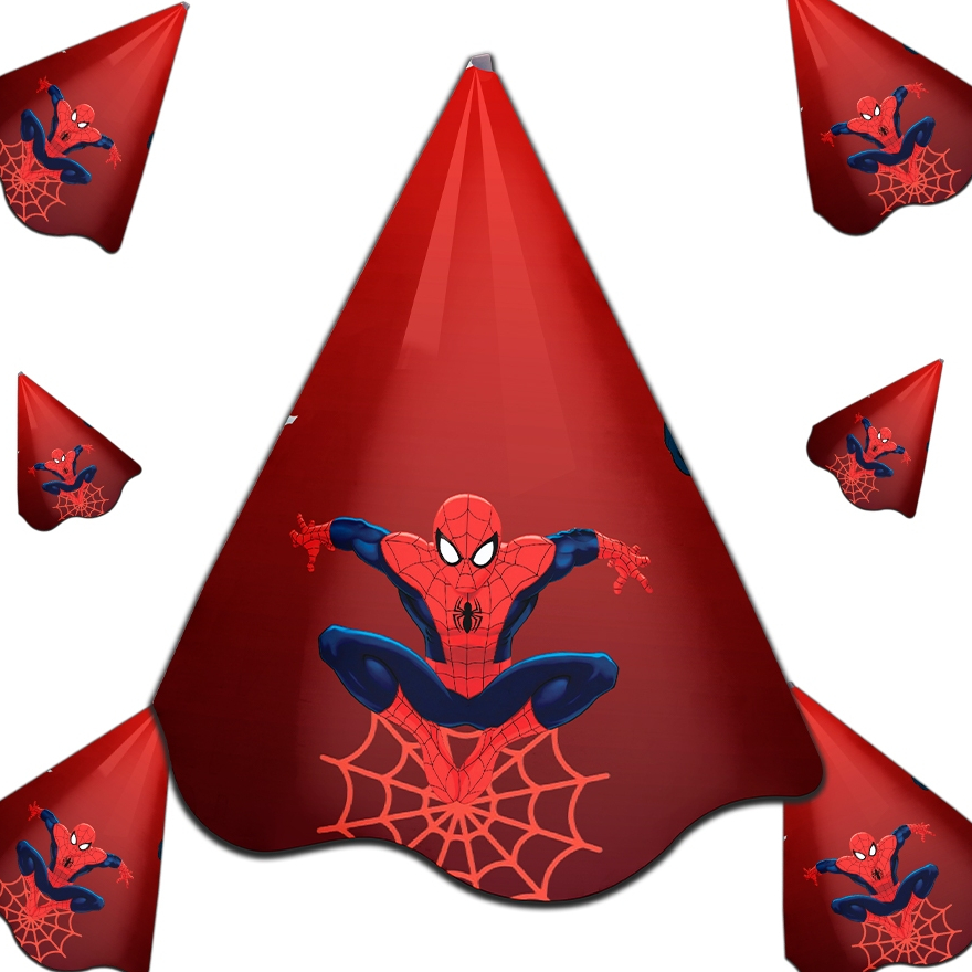 🎉Kit's Com 15 Chapéu De Festa Infantil - Chapeuzinho Para Aniversário HOMEM ARANHA