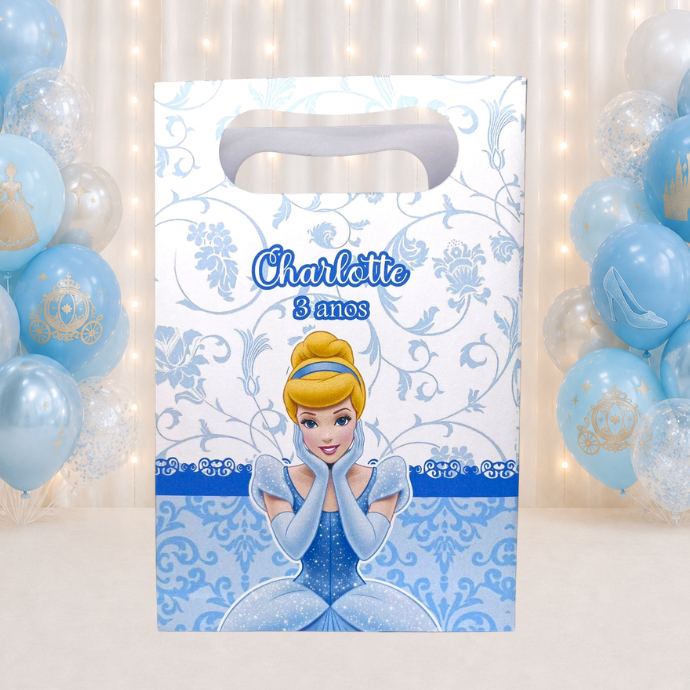 SACOLINHA PERSONALIZADA PARA LEMBRANCINHAS PRINCESA CINDERELA | SACOLA PERSONALIZADA | SACOLA SURPRESA