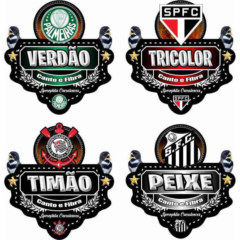 PLACA DE GAIOLA EM ALTO RELEVO DE COLEIRO DE TIMES DE FUTEBOL / PLACA PARA COLEIRO / PLACA EM 3D