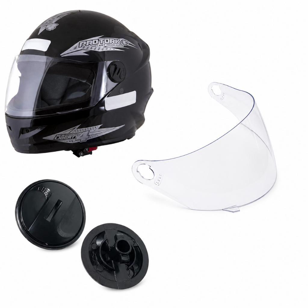 Kit Viseira Cristal + Botão Reparo Fixador New Liberty 4 Taurus Joy 23 Rs Tork R8 Polivisor