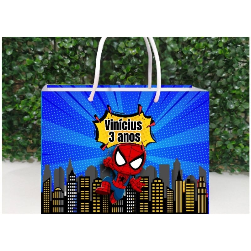 Sacolinha Personalizada Homem Aranha, sacolinha surpresa Homem Aranha Kit pegue e monte, festa menino