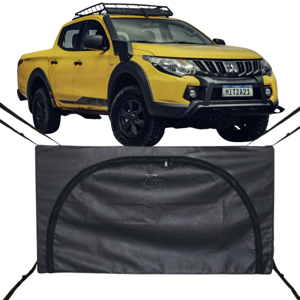 Bolsa Para Carroceria Flash Cover Ecobag Ford L200 Triton Savana Tamanho G 378 Litros Preto