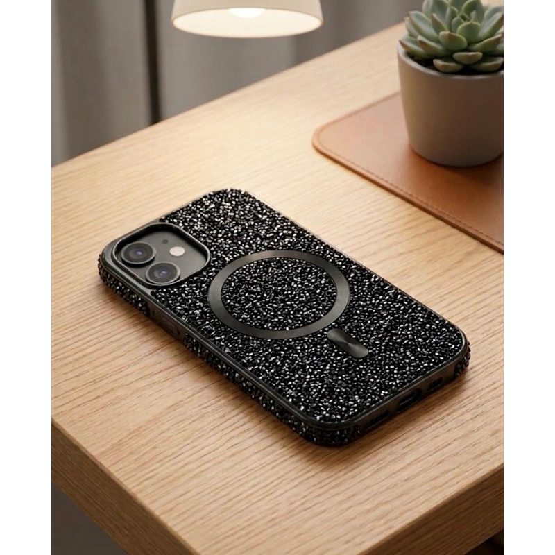 Capinha Para iPhone 16 Com Cristais Brilhantes E Magsafe - Importada