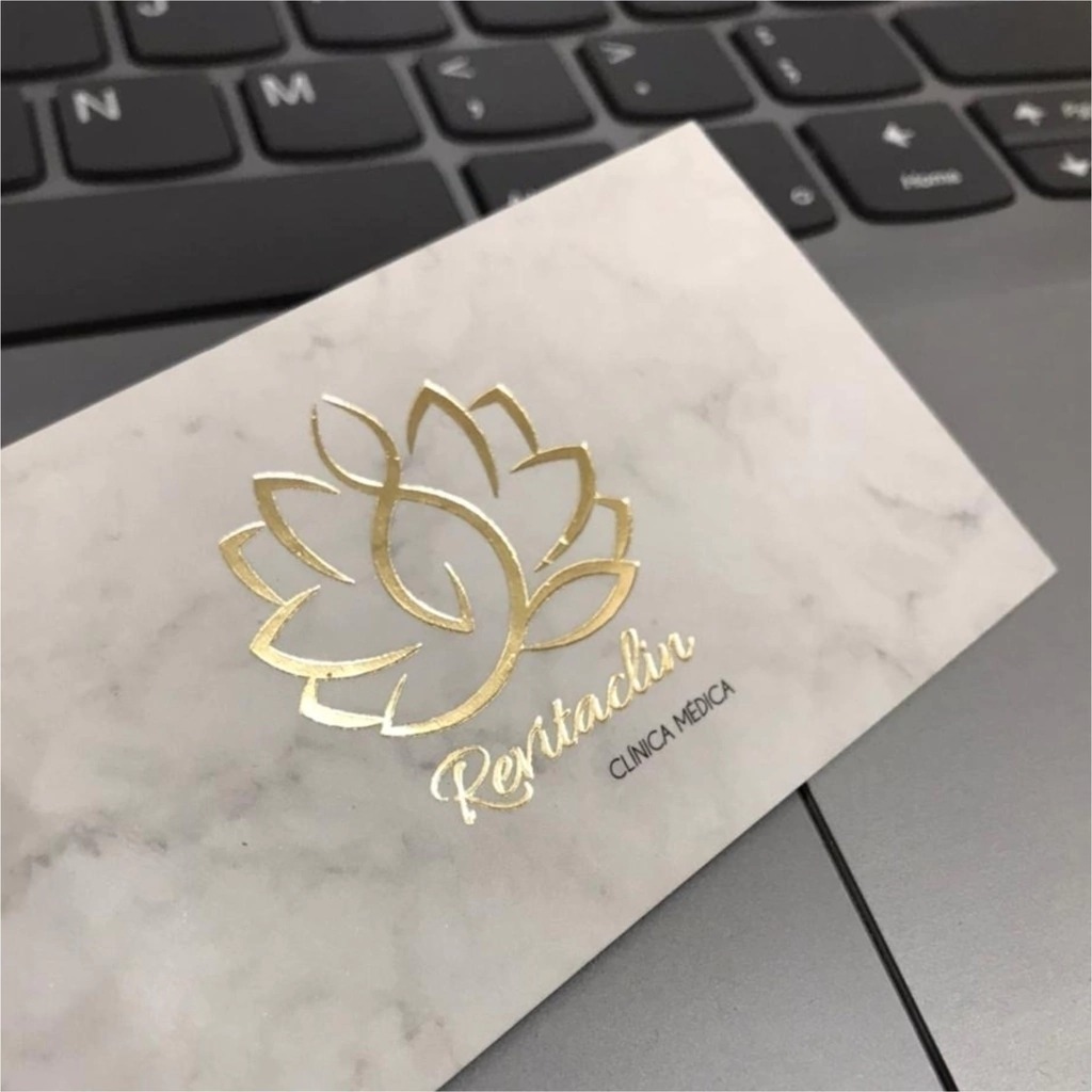 Cartão de Visita em Hot Stamping Dourado ou Prata
