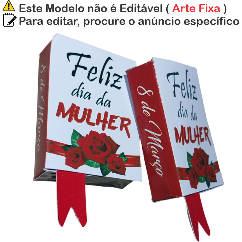 Lembrancinhas Dia Internacional da Mulher – Mini Livro Porta Bis Delicado - Presente, mimo - Rosa vermelha - cod rv 01