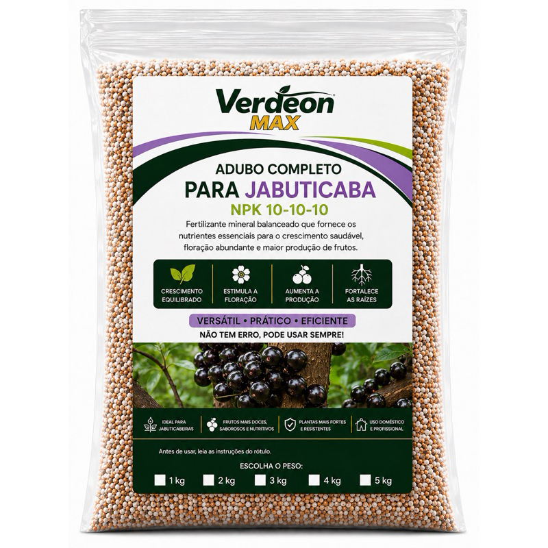 Adubo Fertilizante Para Jabuticabas NPK + Micronutrientes Frutificação e crescimento Verdeon Max