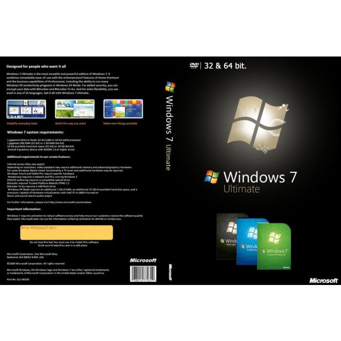 WINDOWS 7 ULTIMATE PT BR  (32/64) + ATIVADOR (3 DISCOS) MIDIA FISICA