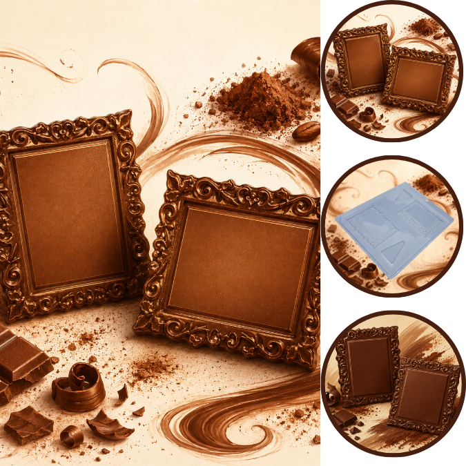 1~10 Forma Simples Porta Retrato Moldura 9831 em Acetato BWB P Bombom, Chocolate e Confeitaria (CHOCO)