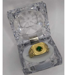 Anel Dedeira Moeda Antiga Modelo Pedra Cravejado Cor Identica Ouro Acabamento Premium
