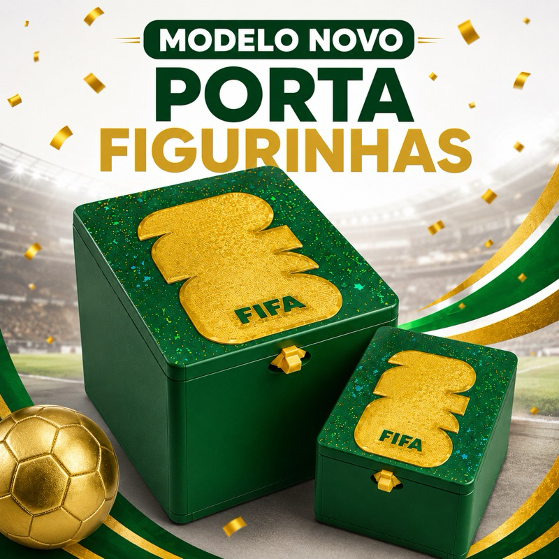 Caixa Organizadora Figurinhas Copa do Mundo 2026 - Estojo Colecionador Premium
