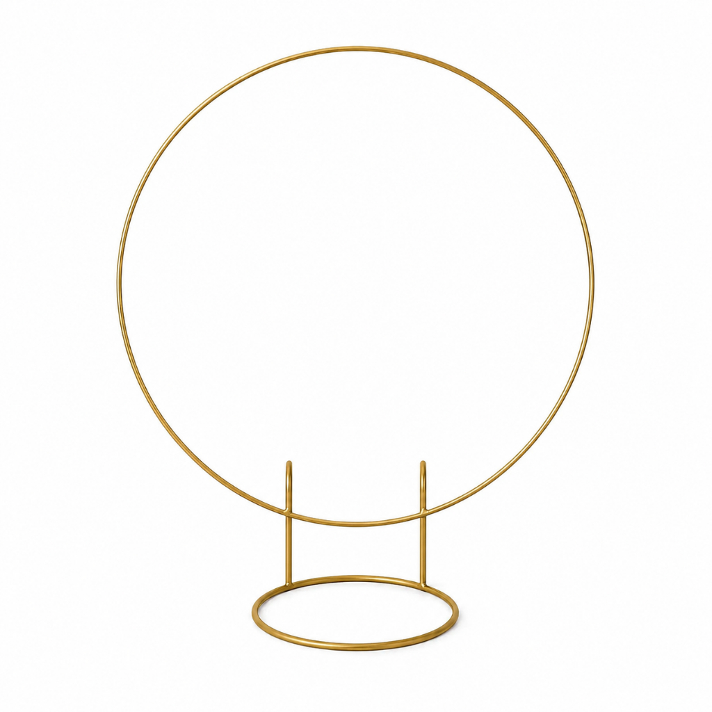 Mini Arco de Mesa Redondo Dourado 60cm Painel Decoração Para Festa Infantil Aniversário Eventos