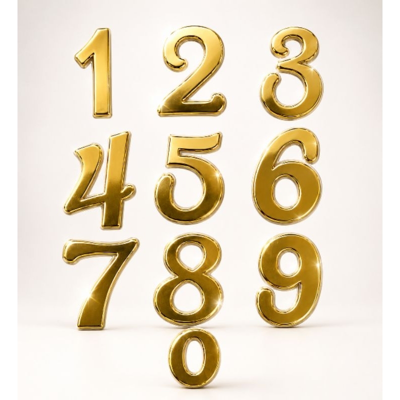 Apliques Números do 0 ao 9 Papel Laminado OURO DOURADO 4cm Lamicote 250g