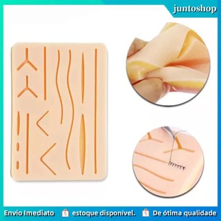 Simulador de Pele em Silicone para Treino de Sutura, Prática Realista e Profissional, ideal para Alunos de Medicina e En