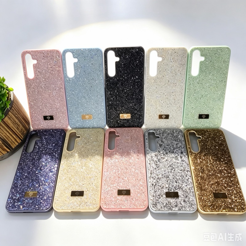 Capa Case Aveludada Strass/Pedrinhas Luxo Para Samsung A05/A06 4G/A06 5G/A07/A14/A15/A16/A17/A26/A34