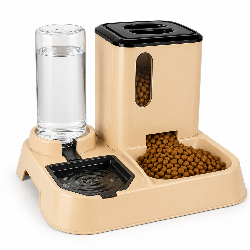 Comedouro e Bebedouro Automatico Para Cachorros Cães e Gatos Com Porta Ração JelPlast 1,5L