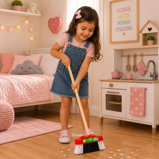 Mini Vassoura Brinquedo Para Limpeza Infantil Educativo