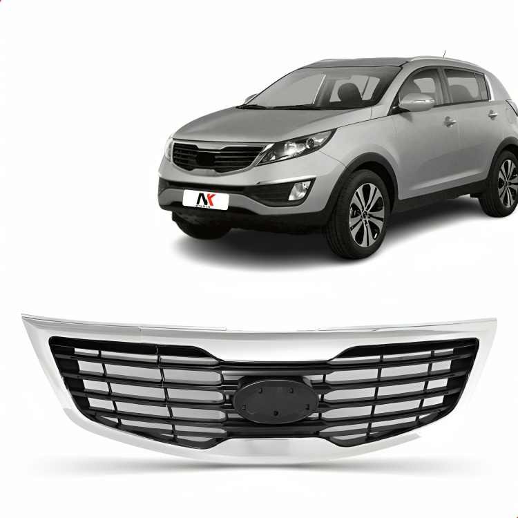 Grade Radiador Sportage LX 2011 2012 A 2016 Filetada Cromada Cinza