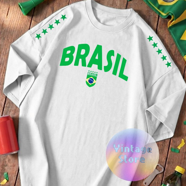 Camiseta Brasil Seleção Brasileira Unissex Copa do Mundo Algodão Torcedor Tamanhos P ao Plus Size Futebol Hexa