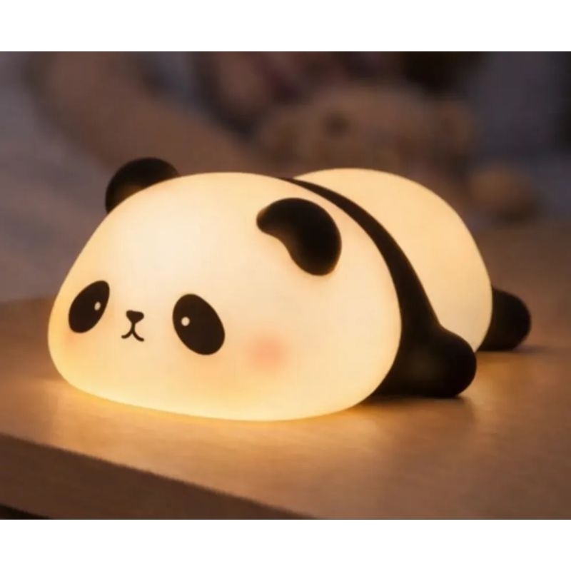 Luminária LED Panda de Silicone ilumina ambiente 5 cores sensor de toque decoracao ambiente