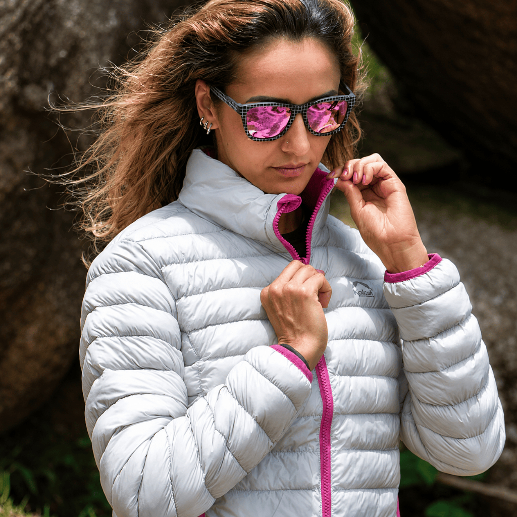 Jaqueta Puffer Bobojaco Kailash Dupla Face Pluma Ganso 2 cores em 1 Impermeável Feminino Produto Premium