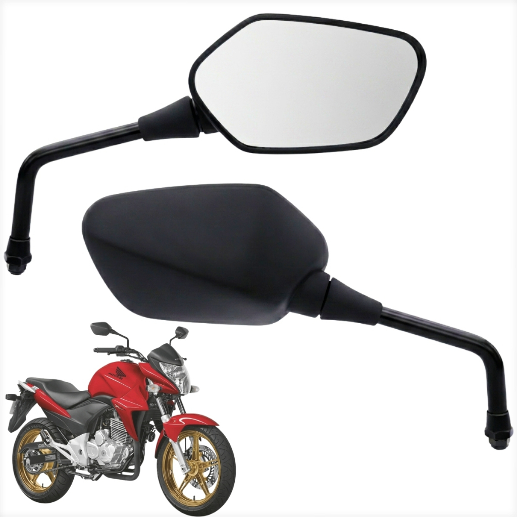 Par Retrovisor Espelho Moto Honda Cb 300 Cb 300r Lente Convexa Modelo Original Envio Imediato